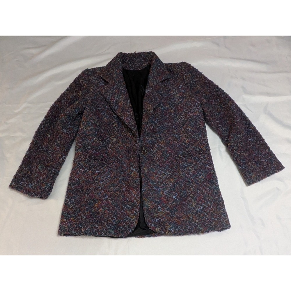 W.L.B.W. Boucle Knit Blazer Women Size 4 Multi-color Excellent Vintage USA Made